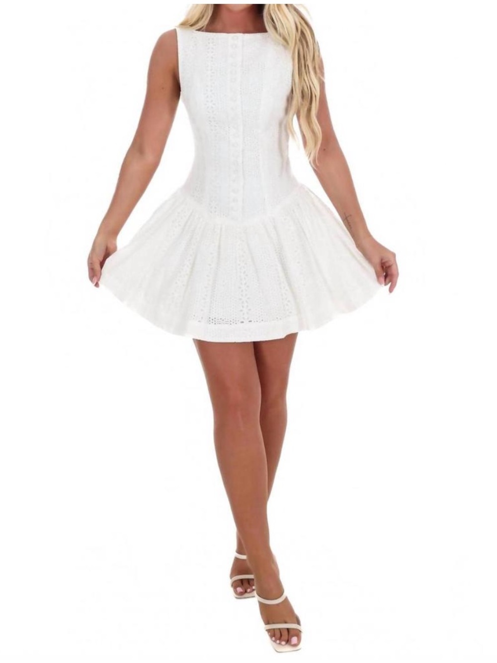 MABLE Laced In Love Eyelet Mini Dress Size Small